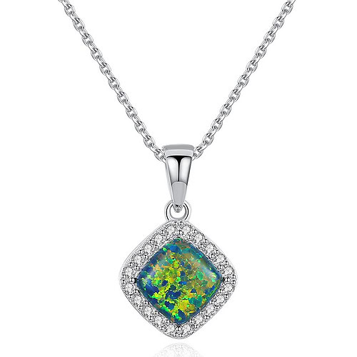 Damen Modeschmuck Kette mit Opal
