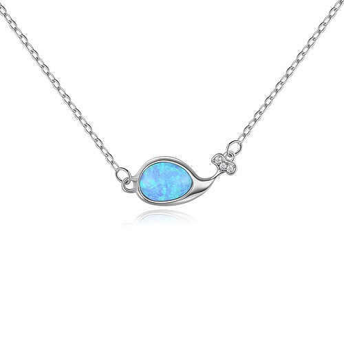 Wal Silber Kette mit Opal