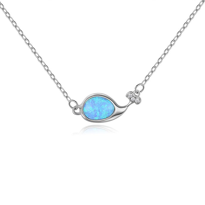 Wal Silber Kette mit Opal