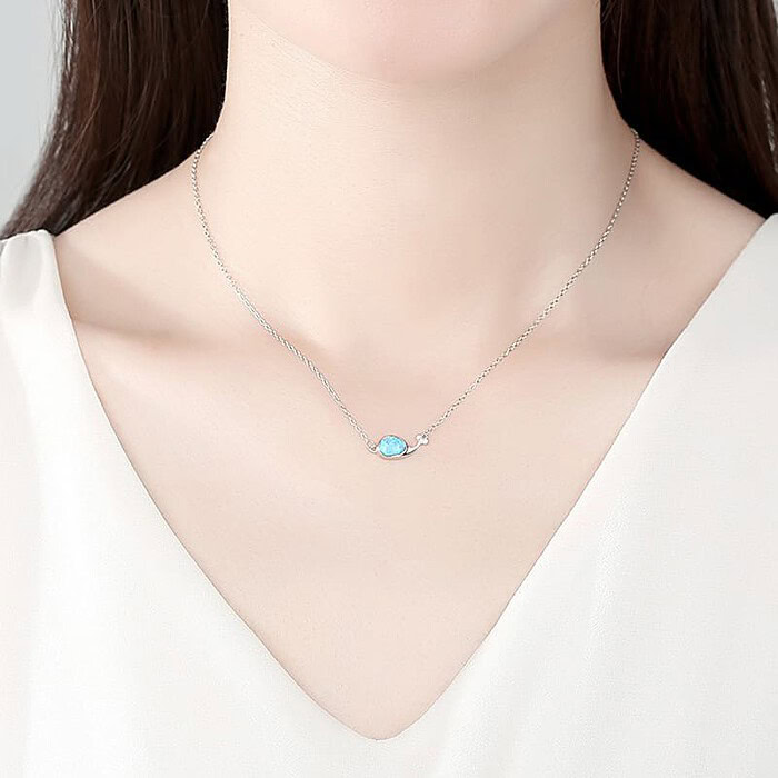 Wal Silber Kette mit Opal
