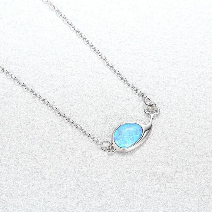 Wal Silber Kette mit Opal