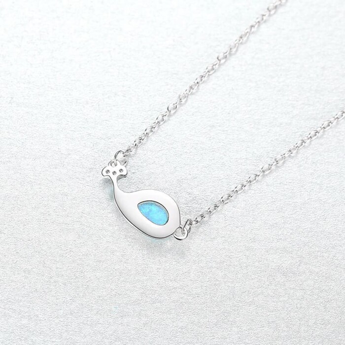 Wal Silber Kette mit Opal
