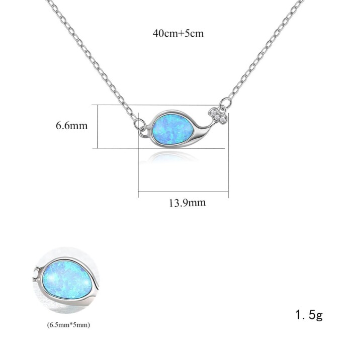 Wal Silber Kette mit Opal
