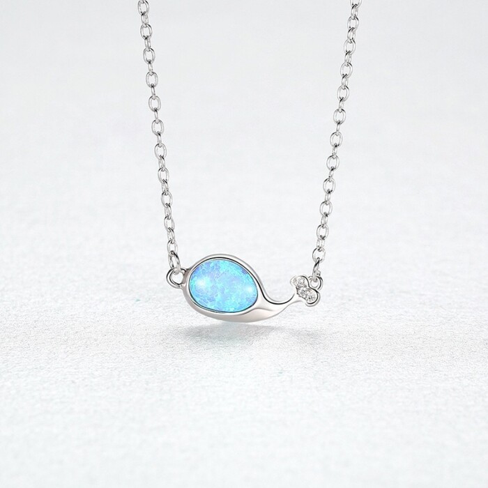 Wal Silber Kette mit Opal