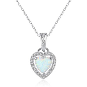 Herz Opal Kette für Männer