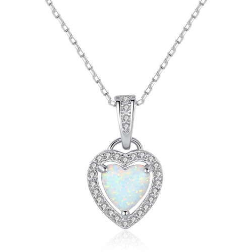 Herz Opal Kette für Männer