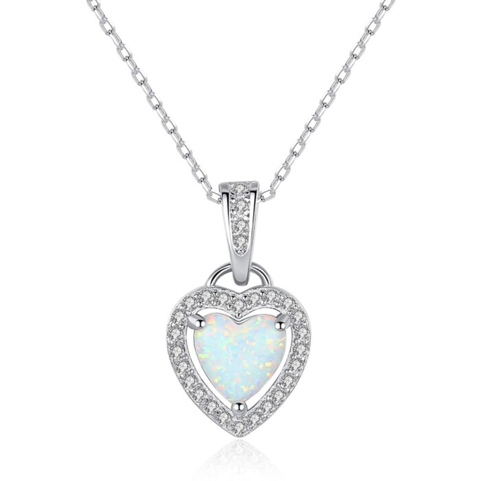 Herz Opal Kette für Männer