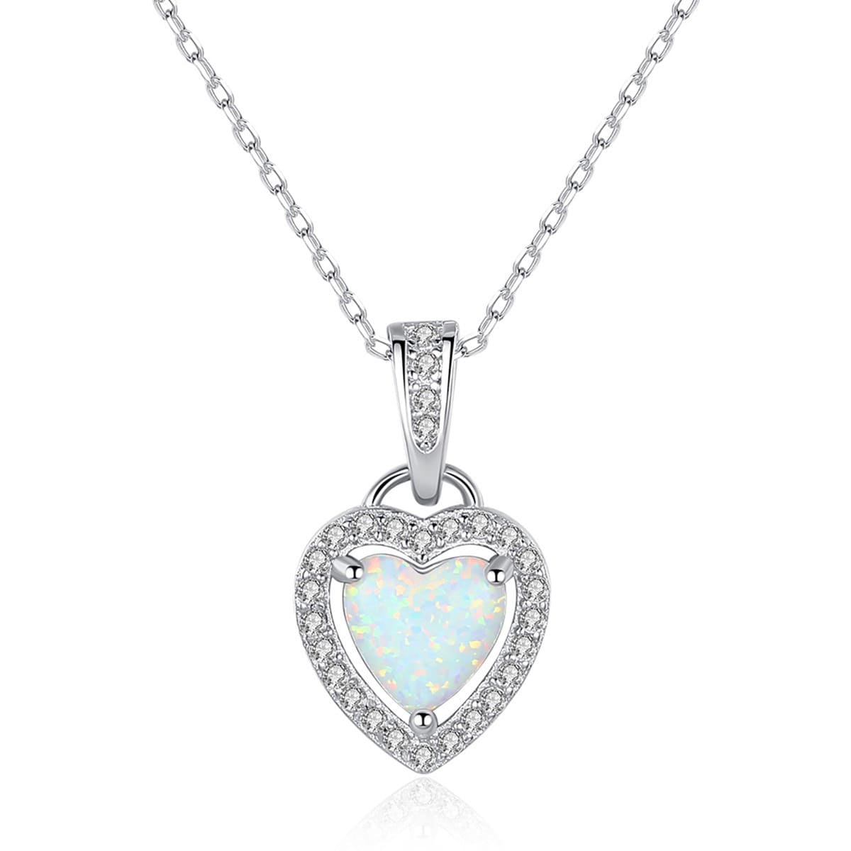 Herz Opal Kette für Männer