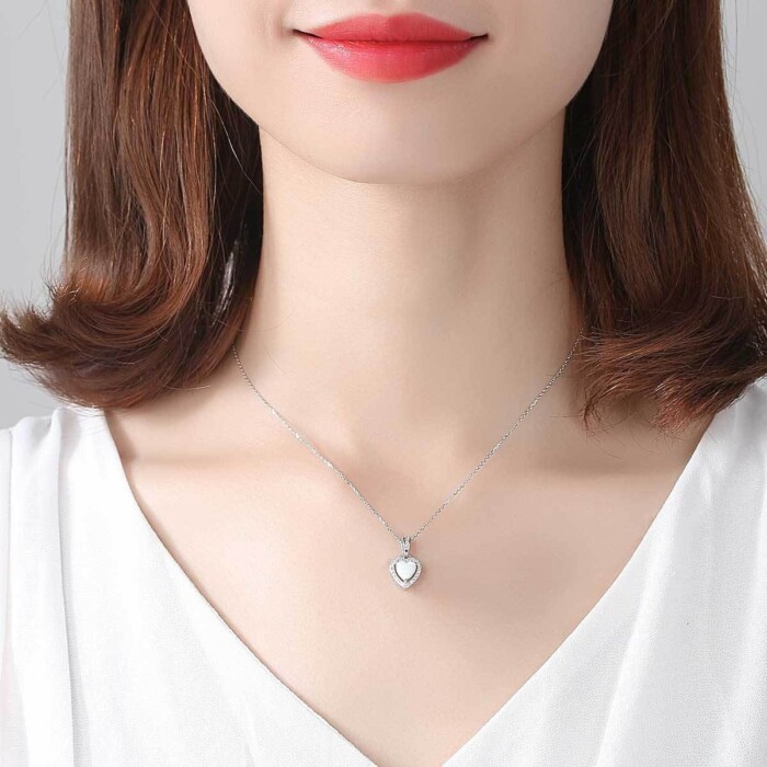 Herz Opal Kette für Männer
