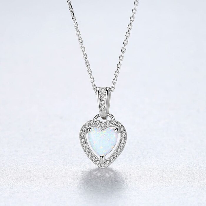 Herz Opal Kette für Männer