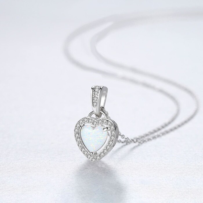 Herz Opal Kette für Männer