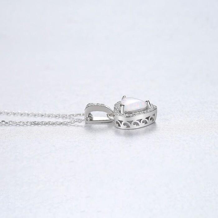 Herz Opal Kette für Männer