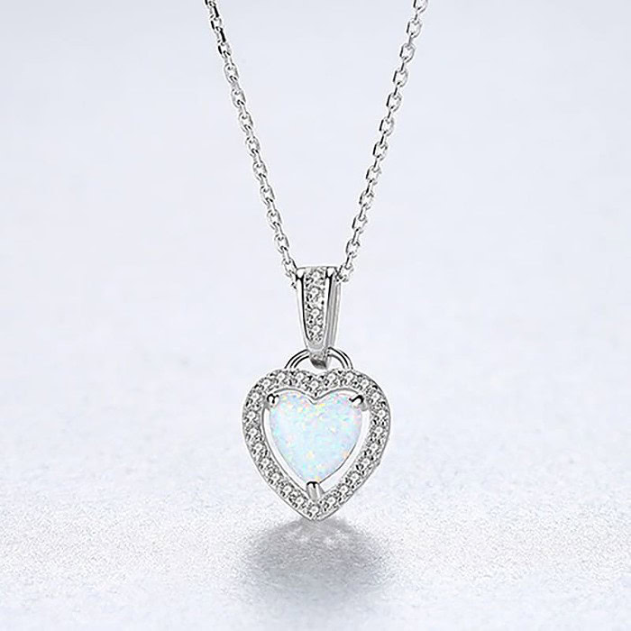 Herz Opal Kette für Männer