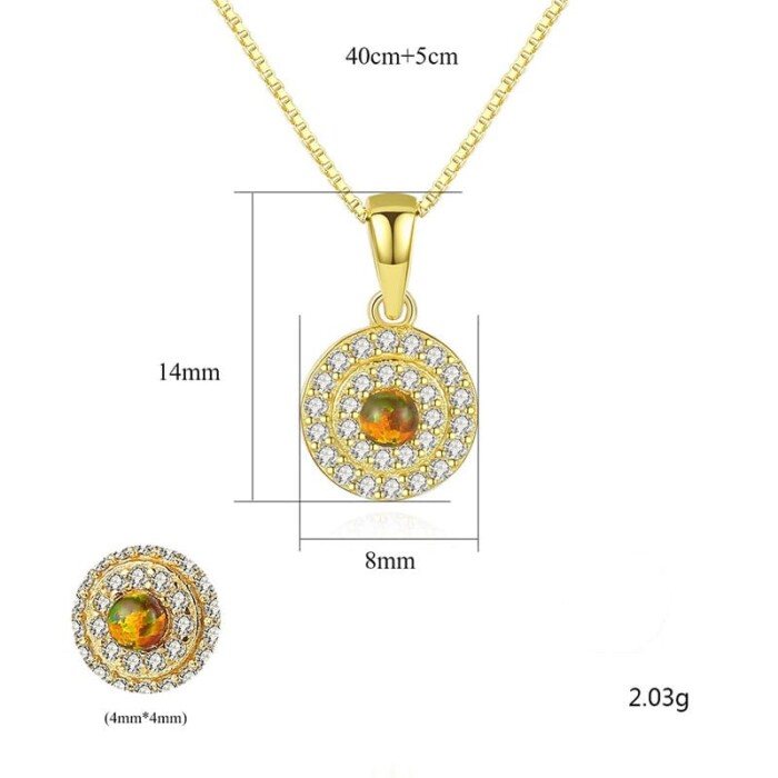 Runden Opal Kette für Männer
