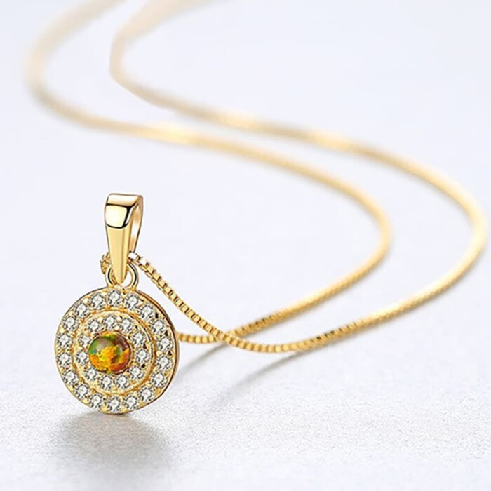 Runden Opal Kette für Männer