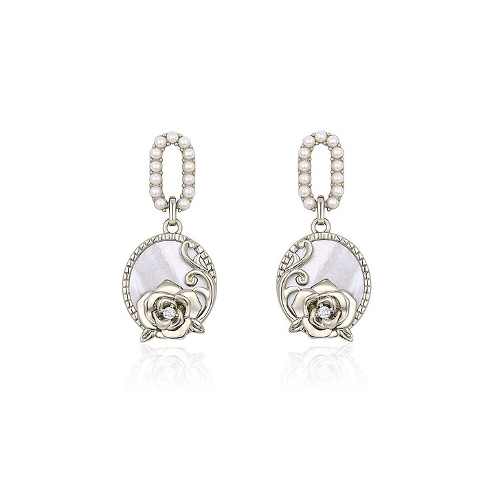 Vintage Ohrringe mit Rose