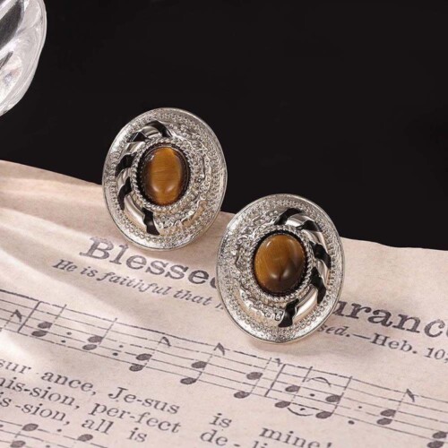 Tigerauge Ohrringe Stecker Für Damen