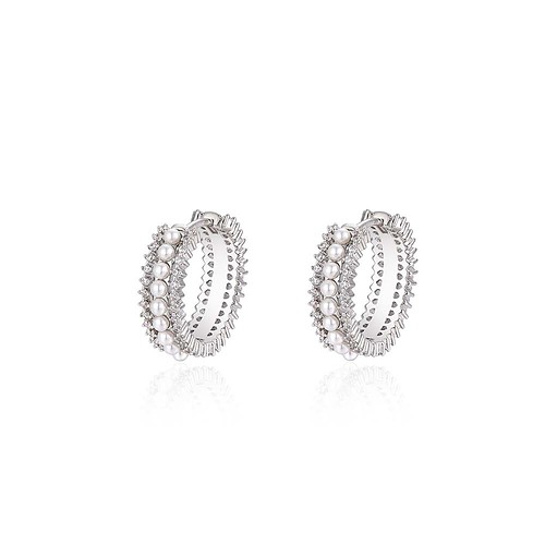 Damen Creolen Ohrringe mit Zirkonia