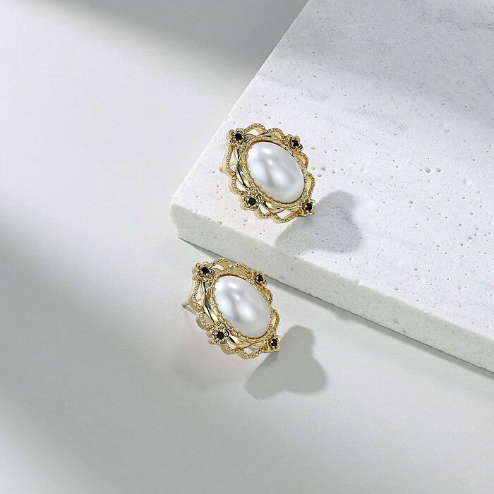 Vintage Damen Ohrringe Oval