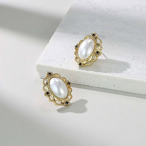 Vintage Damen Ohrringe Oval