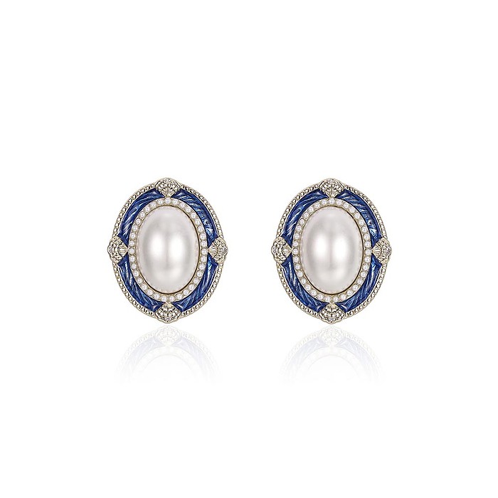 Vintage Damen Emaille Ohrringe