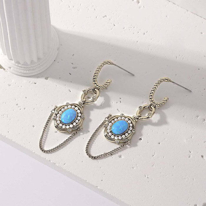 Vintage Ohrringe mit Opal