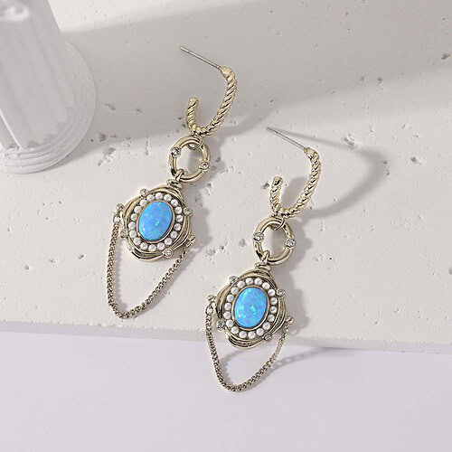 Vintage Ohrringe mit Opal