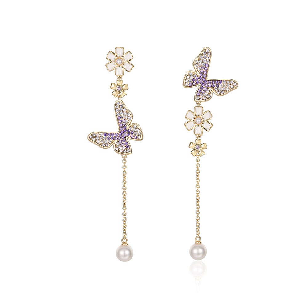 Schmetterling Ohrringe mit Kette
