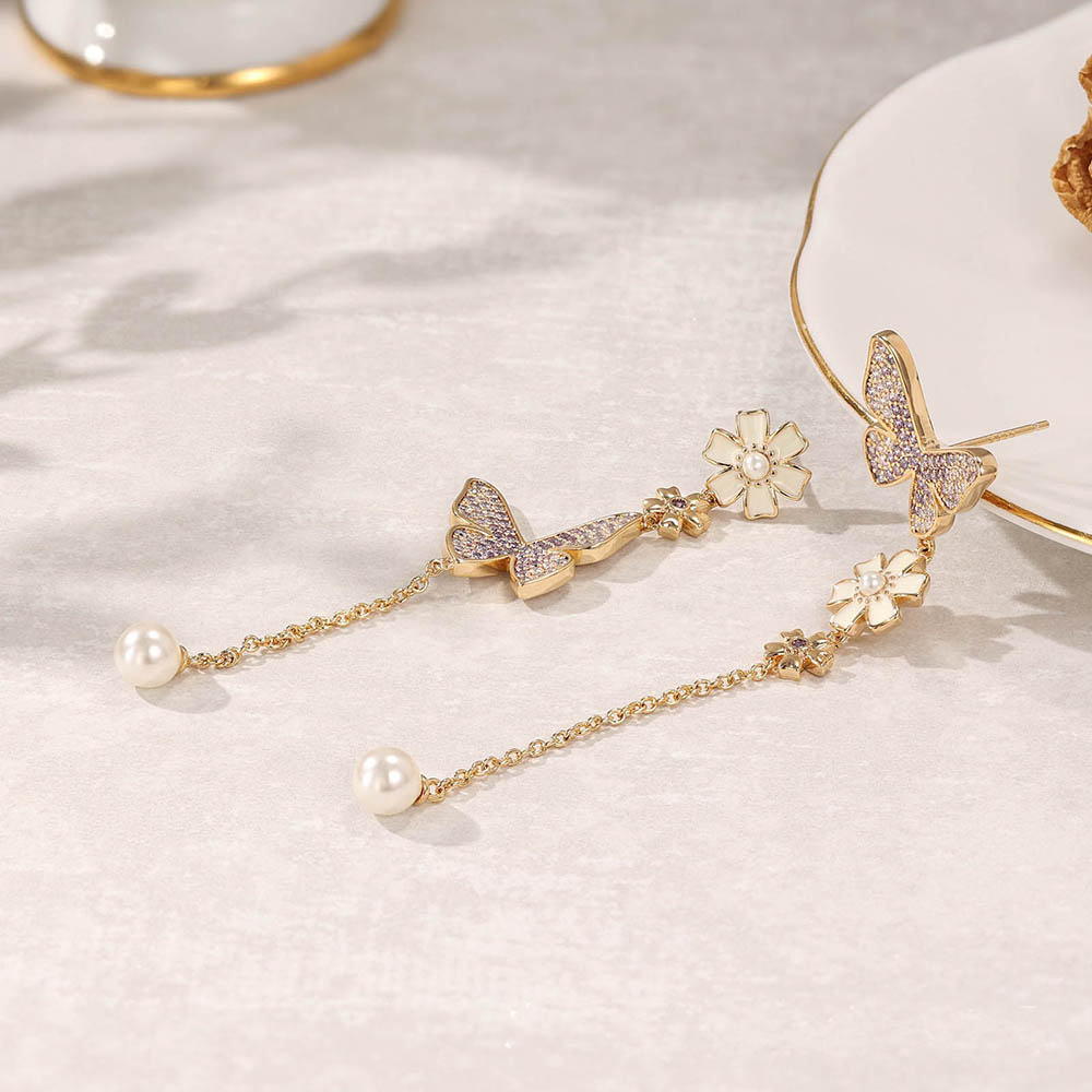 Schmetterling Ohrringe mit Kette