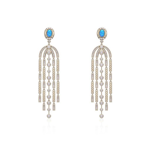 Art Deco Ohrringe mit Opal
