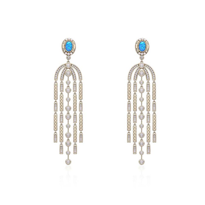 Art Deco Ohrringe mit Opal