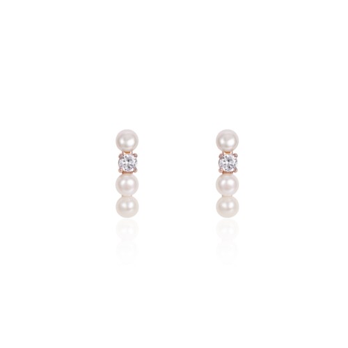 Ohrringe Rosegold mit Perlen