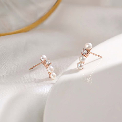Ohrringe Rosegold mit Perlen