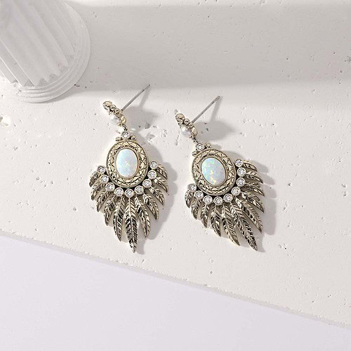 Quasten Vintage Ohrringe mit Opal