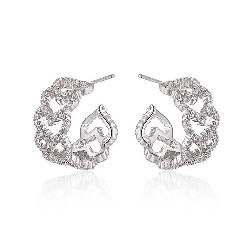 Modeschmuck Creolen Ohrringe mit Zirkonia