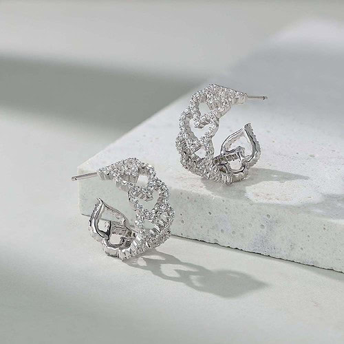 Modeschmuck Creolen Ohrringe mit Zirkonia