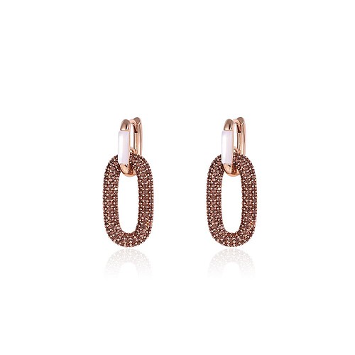 Hoop Ohrringe Roségold mit Zirkonia