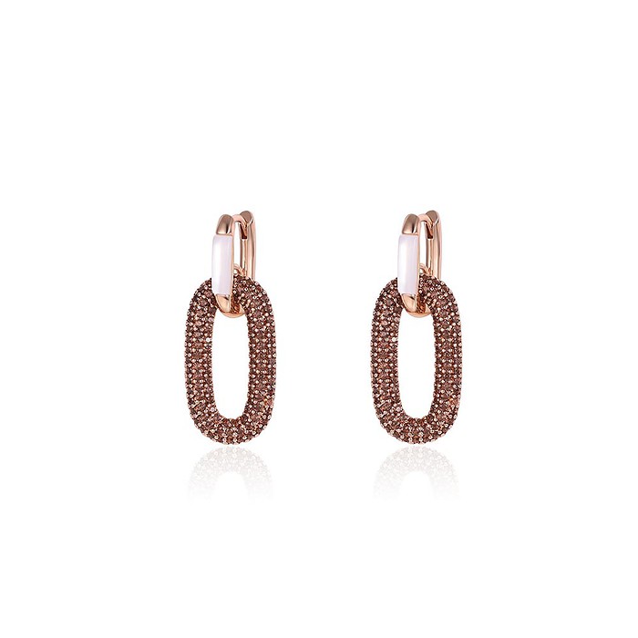 Hoop Ohrringe Roségold mit Zirkonia