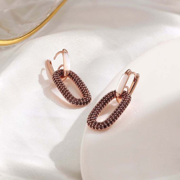 Hoop Ohrringe Roségold mit Zirkonia