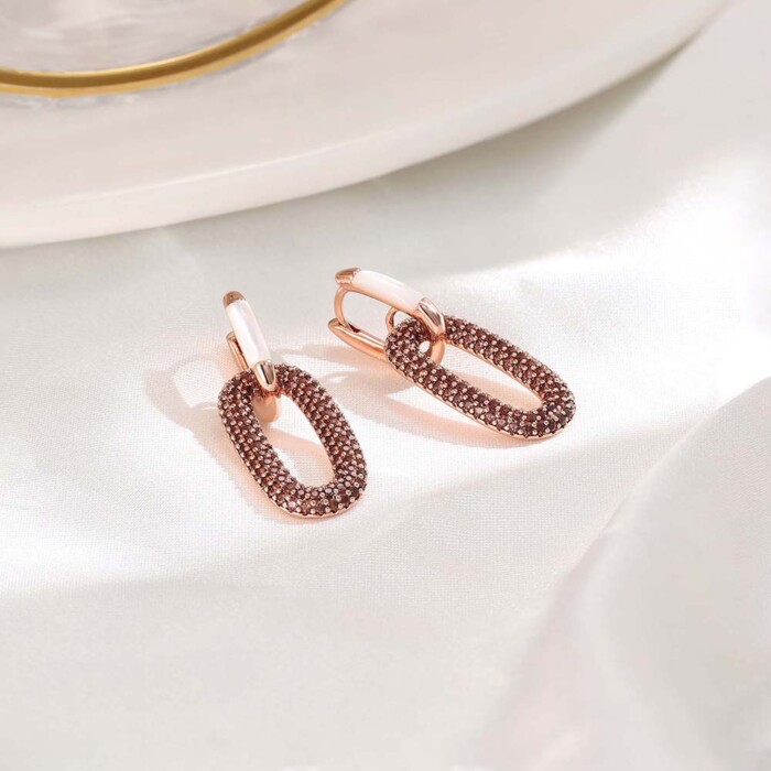 Hoop Ohrringe Roségold mit Zirkonia