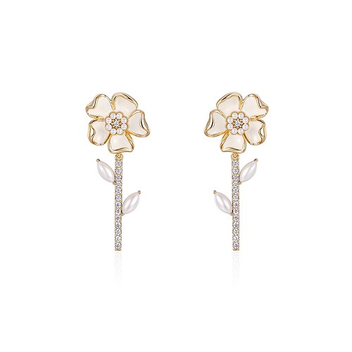 Damen Blumen Ohrringe Rose