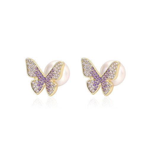 Schmetterling Ohrringe mit Zirkonia