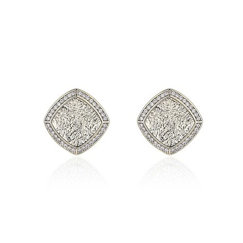 Modeschmuck Eckige Ohrringe mit Zirkonia