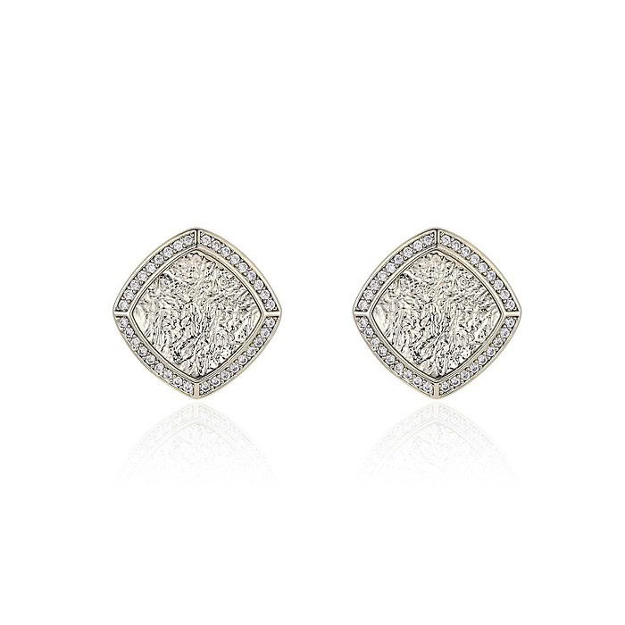 Modeschmuck Eckige Ohrringe mit Zirkonia