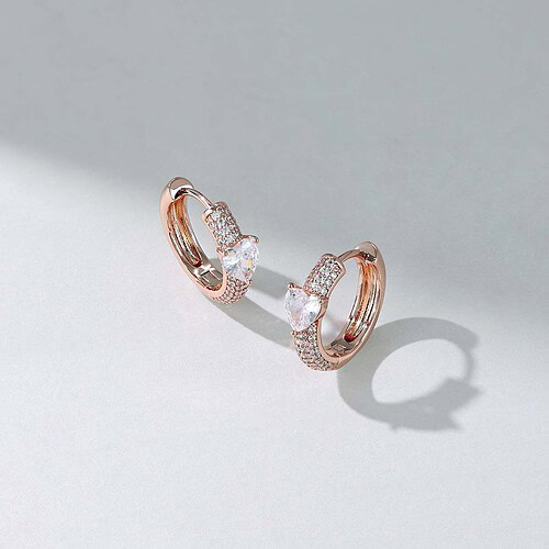 Ohrringe Rosegold Creolen mit Zirkonia