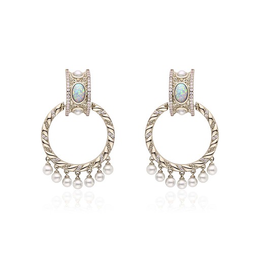 Damen Modernen Ohrringe mit Opal