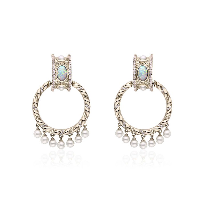 Damen Modernen Ohrringe mit Opal