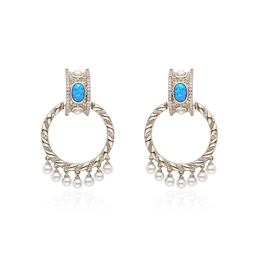 Modernen Damen Ohrringe mit Opal