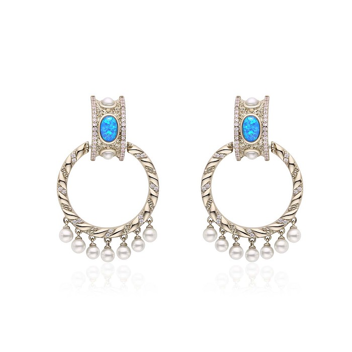 Modernen Damen Ohrringe mit Opal