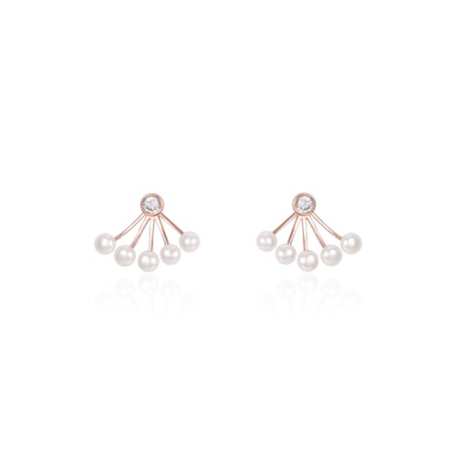 Ohrringe Stecker Rosegold mit Perle